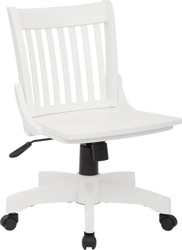 Miniatura 8 de OSP Designs Silla de madera Deluxe, sin reposabrazos, silla de escritorio con asiento de madera, color blanco antiguo, Madera, Blanco antiguo