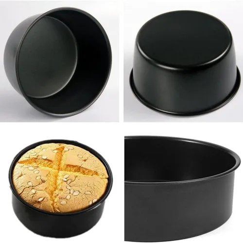 Miniatura 5 de Juego de 2 moldes para pasteles de 5 pulgadas, diseño sin costuras de aluminio antiadherente a prueba de fugas Seamless one-piece prevents;premium