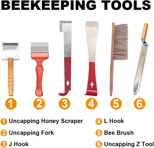 Miniatura 3 de Honey Lake Suministros de apicultura Kit de iniciación para ahumadores de abejas, 16 piezas, kit de iniciación de mantenimiento de abejas, todo