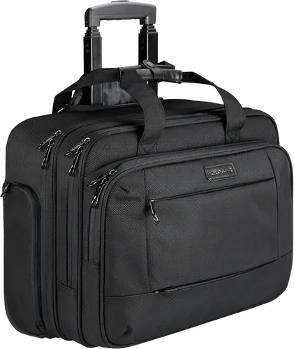 KROSER Bolsa con ruedas para laptop para hombres y mujeres, maletín con ruedas para negocios para portátiles de hasta 17.3 pulgadas, bolsa de