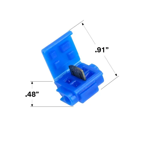 Miniatura 3 de 3M Scotchlok Electrical IDC 804-POUCH, Azul, 18-16 AWG (sólido/trenzado), 14 AWG (trenzado), 25 por bolsa, Conector de desplazamiento de aislamiento