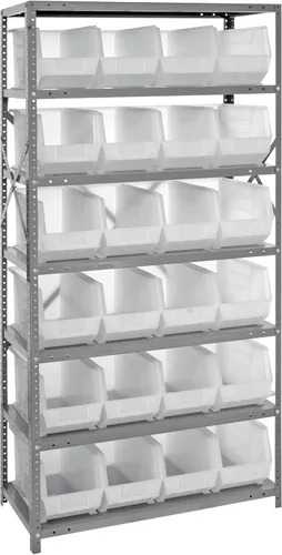 Miniatura 36 de Quantum QSBU-245BK Heavy Duty Shelving Unit with (7) Shelves and (24) QUS245 Black Bins for Garage Warehouse Storage Distribution 400 lb Load