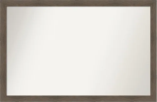 Miniatura 283 de Amanti Art Espejo de pared personalizado no biselado (24 x 27 pulgadas), marco estrecho de nogal chipre - varios tamaños personalizados - Espejo