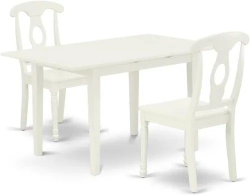 Miniatura 15 de East West Furniture NOKE3-BLK-LC - Juego de mesa de comedor de 3 piezas contiene una mesa de comedor rectangular con hoja de mariposa y 2 sillas