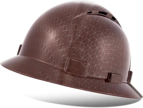 Miniatura 12 de ProtectX - Cascos de construcción de ala completa, ventilados, aprobados por la OSHA, con suspensión de 6 puntos, Cascos de construcción Granito