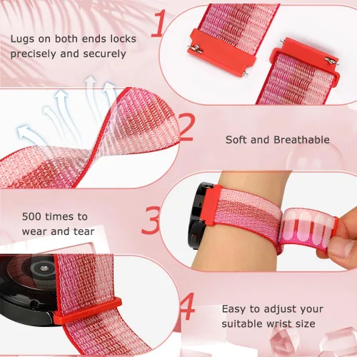 Miniatura 5 de Correas deportivas de nailon de 0.709 in de liberación rápida compatibles con Garmin Venu 4 1.614 in/3S 1.614 in/Venu 2S/Vivoactive 4S/Vivomove