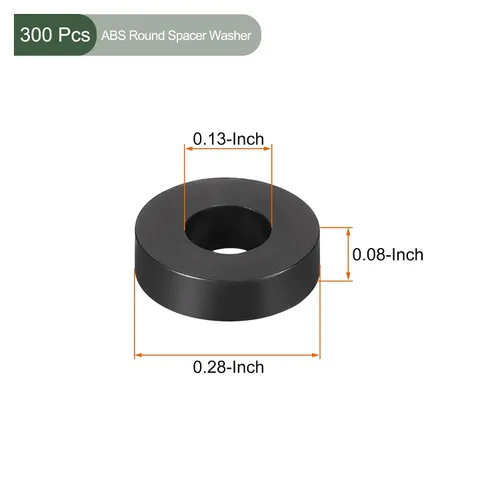Miniatura 2 de YOKIVE 300 Pcs Black Round Spacer, Not Threaded Washers with High Insulation Effect, Keep Height Consistent, Great for M3 Screws (ABS, 3.2mmx7mmx2mm)