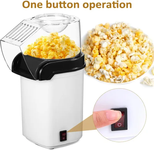Miniatura 4 de BESPORTBLE Máquina eléctrica de palomitas de maíz de aire caliente para fiesta en casa, máquina de palomitas de maíz saludable con taza medidora