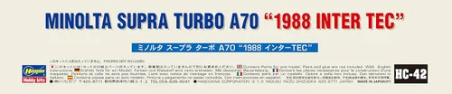 Miniatura 10 de Hasegawa 1/24 Minolta Supra Turbo A70 1988 InterTEC