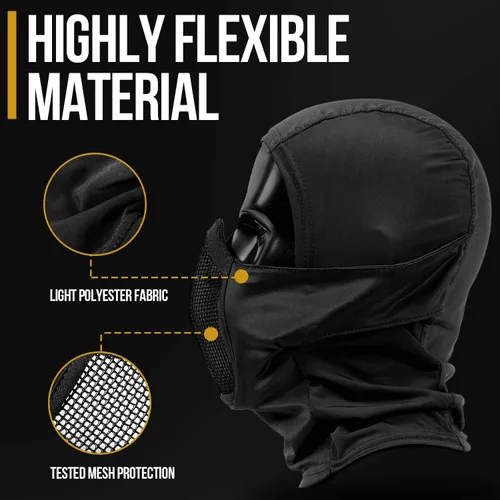 Miniatura 3 de OneTigris Máscara de malla pasamontañas estilo Ninja con protección facial completa