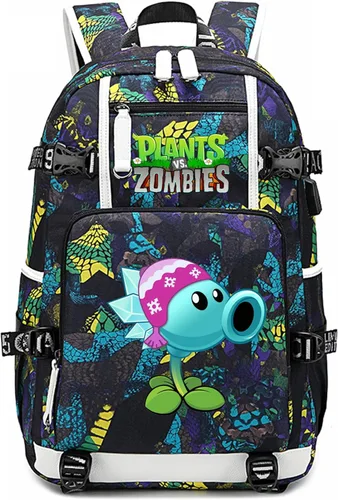 Miniatura 4 de ISaikoy Game Plants vs. Zombies - Mochila de hombro para libros, mochila escolar, mochila para computadora portátil, color azul20