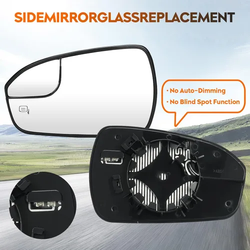 Miniatura 5 de Youxmoto Cristal de Espejo Calefactable del Lado Izquierdo del Conductor, Compatible con Ford Fusion 2013 2014 2015 2016 2017 2018 2019 2020 Cristal