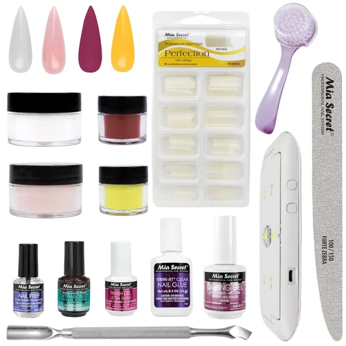 Miniatura 11 de Mia Secret Kit de uñas en polvo de inmersión de 14 piezas, blanco, verde claro, amarillo neón