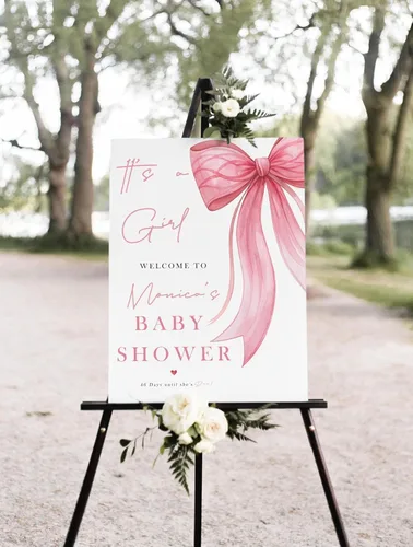 Miniatura 3 de QUANKUN Letrero de bienvenida personalizado con diseño de lazo azul con texto en inglés «It's a Boy» «It's a Boy» («It's a Boy») – Suministros de 3