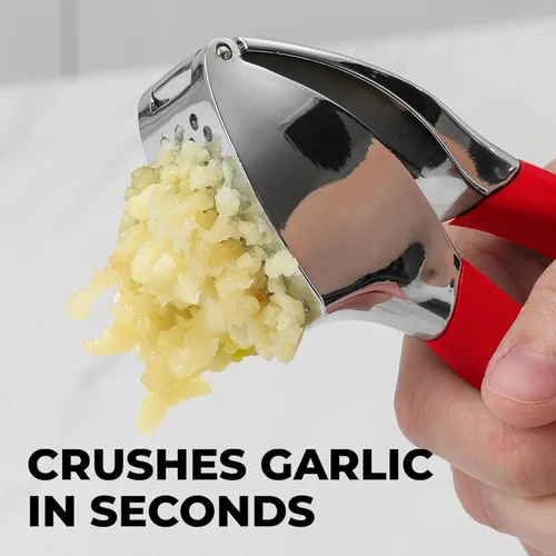 Miniatura 5 de Zulay Kitchen Comfort Grip Prensa de ajos, herramienta para picar ajos, trituradora de ajos, prensa de ajo a prueba de óxido, con mango ergonómico