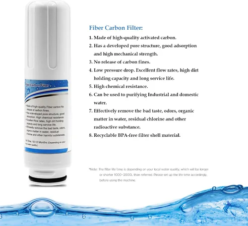 Miniatura 3 de Filtro activo interno del carbón del reemplazo para la máquina alcalina del purificador del ionizador del agua PH3.5~10.5 solamente