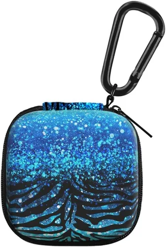 WIRESTER Funda portátil inalámbrica para auriculares, bolsa de almacenamiento de auriculares, soporte para auriculares con mosquetón negro