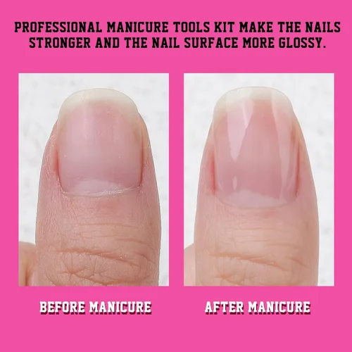 Miniatura 7 de FANDAMEI Limas de uñas y amortiguadores, herramientas de manicura kit de cuidado de uñas con lima de uñas, bloque de pulidor de uñas, cuidado