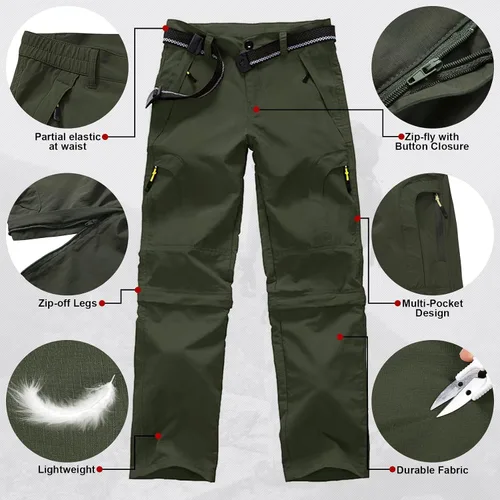 Miniatura 3 de Boys Cargo Pants Kids' Hiking Quick Dry Lightweight Convertible Youth Waterproof Outdoor Camping Fishing Scout Pants