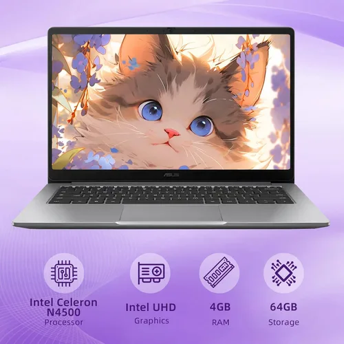 Miniatura 2 de ASUS Laptop Chromebook FHD de 14 pulgadas, procesador Intel Celeron N4500, 4 GB de RAM, 64 GB eMMC, diseño ligero de grado militar, pantalla Gris