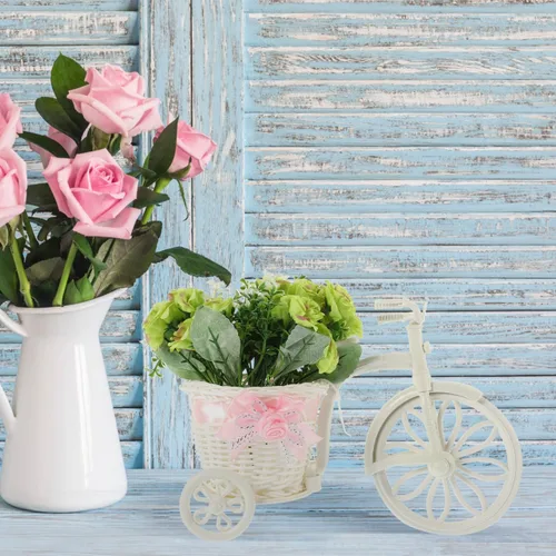 Miniatura 8 de STOBOK Soporte para plantas de bicicleta, soporte de flores artificiales en forma de bicicleta para escritorio, hogar, oficina, decoración, estante