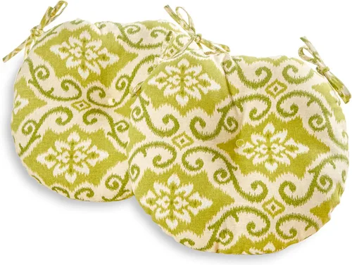 Miniatura 24 de South Pine Porch Cojín redondo para silla bistró de 15 pulgadas para exteriores (juego de 2), Aloha Black Floral