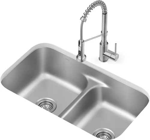 Miniatura 25 de Kraus Premier KBU17 Fregadero de cocina de acero inoxidable de calibre 18, de un tazón, de montaje por debajo para barra de cocina, 35.56 cm