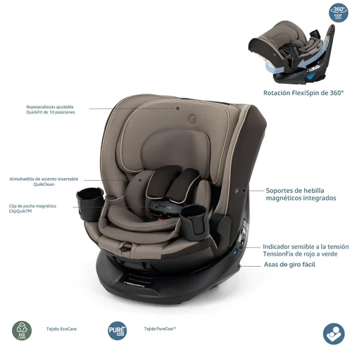 Miniatura 15 de Maxi-COSI Andi 360 - Asiento de auto convertible todo en uno giratorio para bebé, orientado hacia atrás, orientado hacia adelante, para bebés y Trufa