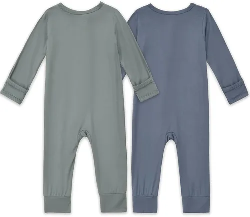 Miniatura 4 de Aablexema Pijama sin pies con cremallera y mitón, rayón de bambú, pijama de manga larga para bebé