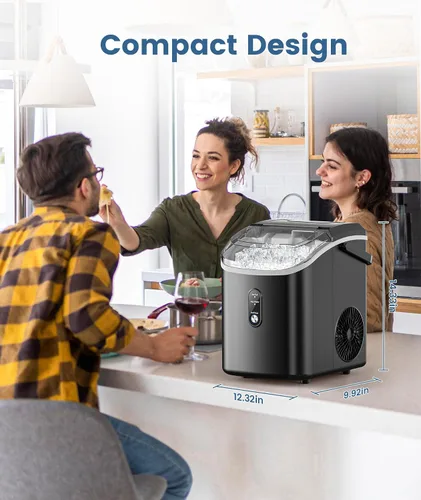 Miniatura 7 de COWSAR - Máquina de hielo para encimera de pepitas, máquina de hielo de guijarro con hielo masticable suave, 34 libras/24 horas, autolimpieza