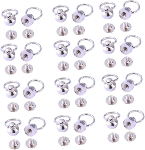 Miniatura 7 de EXCEART Juego de remaches de cabeza redonda para tornillos de latón, mini pernos para proyectos decorativos, 30 unidades*3