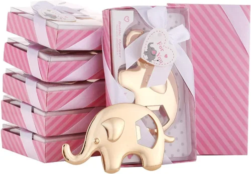 Miniatura 12 de Paquete de 12 abrebotellas para baby shower, recuerdo de fiesta para invitados, abrebotellas con forma de elefante, regalos de baby shower, Azul