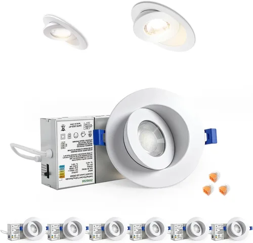 zouzai 4 pulgadas 5CCT luz LED empotrable con cardán ajustable, 360°+90° direccional, regulable, iluminación decorativa para el hogar y comercial,