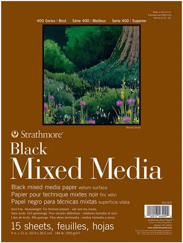 Miniatura 8 de Strathmore 400 Serie, Bloc de Dibujo para Técnica Mixta Tono Azul 6"X8" - 15 Hojas - 62462406 Azul Tonificado