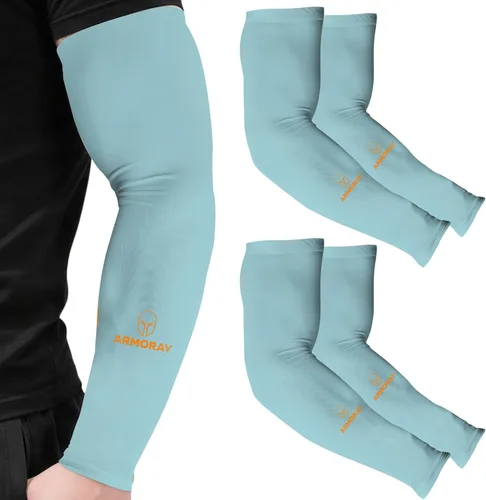 Miniatura 32 de ARMORAY - Mangas de brazo para hombres o mujeres; para cubrir tatuajes; de enfriamiento, para practicar deportes, básquetbol, golf, fútbol