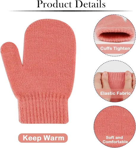 Miniatura 23 de ONESING 5 pares de guantes de invierno negros para bebés y niñas - Guantes cálidos para recién nacidos