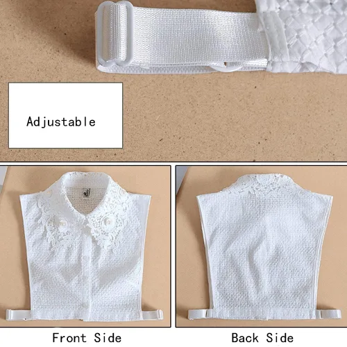 Miniatura 6 de Elegtiskas - Collar de media camisa desmontable para mujer y niña