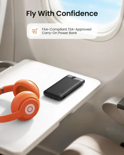 Miniatura 7 de Cargador Portátil con Enchufe de Pared, Banco de Energía USB C Delgado con Cables Integrados, Paquete de Batería Externa con Pantalla LED