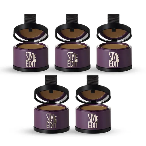 Miniatura 13 de Style Edit Polvo de retoque de raíz para cabello marrón claro Color de cabello para cubrir canas y raíces Polvo de línea capilar con infusión
