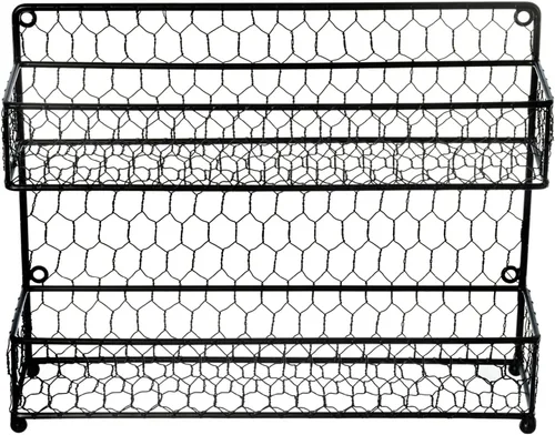 Miniatura 6 de MyGift Estante para especias de pared, estante de especias de 2 niveles, organizador de almacenamiento de tarros de condimentos sobre la estufa