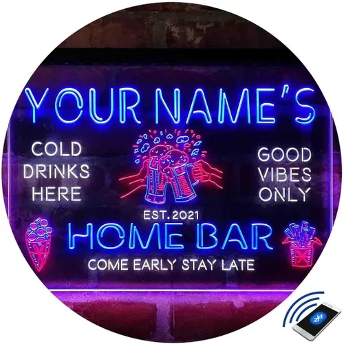 Miniatura 3 de ADVPRO Tazas de cerveza personalizadas, letrero de luz LED de neón tricolor, una decoración artística única grabada en 3D Nombre personalizado
