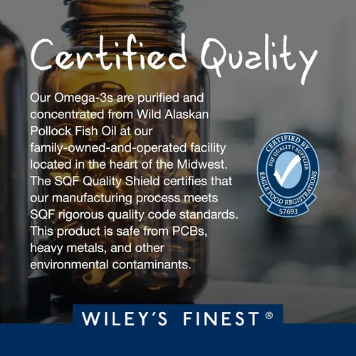 Wiley's Finest Wild Alaskan Fish Oil Prenatal DHA - 900 mg EPA y DHA Omega-3 para mujeres embarazadas y madres lactantes - 120 cápsulas blandas (60