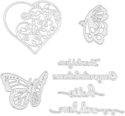 Troqueles de corte de San Valentín, plantillas de metal con estampado de flores de amor, mariposa, para bricolaje, álbumes de recortes, álbum de