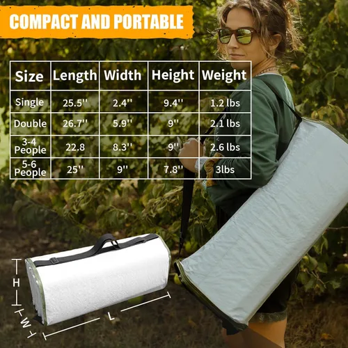 Miniatura 4 de Foam Sleeping Pad for Camping - AYAMAYA Foldable Camping Mattress for 1/2/3/4/5/6 Person, Extra Thick Waterproof Tent Footprint Inner Camping Mat 1