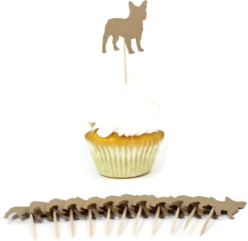 Miniatura 13 de Juego de 12 adornos para cupcakes de pastor alemán Decoración de pastel de perro negro hecho a mano Decoración de fiesta de cumpleaños