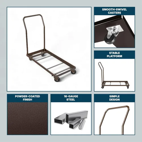 Miniatura 9 de OEF Furnishings OEFDY700/800 - Carrito de acero resistente de grado comercial con ruedas
