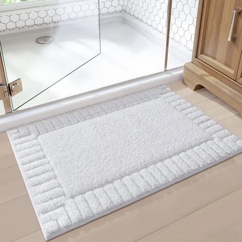 Miniatura 28 de LUMI Alfombras de baño antideslizantes con parte trasera de goma, alfombra de baño de microfibra de felpa extrasuave, absorbente, lavable a máquina