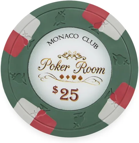 Miniatura 13 de Claysmith Gaming Paquete de 50 fichas de póquer Monaco Club, compuesto de arcilla pesada de 0.48 oz Rojo ($5 Red)