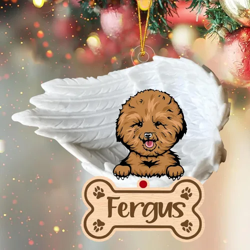Miniatura 31 de Adorno de perro afgano de 1 ángel, adorno acrílico 2D personalizado conmemorativo para perros, regalo por pérdida de mascotas, regalo