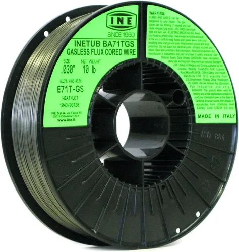 Miniatura 16 de Carrete de alambre de alma fundente sin gas BA71TGS de Inetub, de 0.030 pulgadas, 2 libras, para soldar acero al carbono